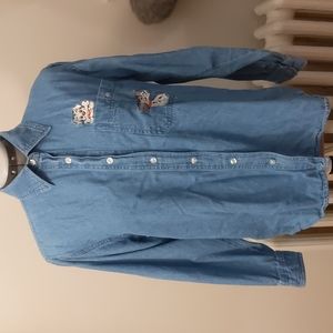 Vintage 101 Dalmatians Disney long sleeve denim embroidered shirt